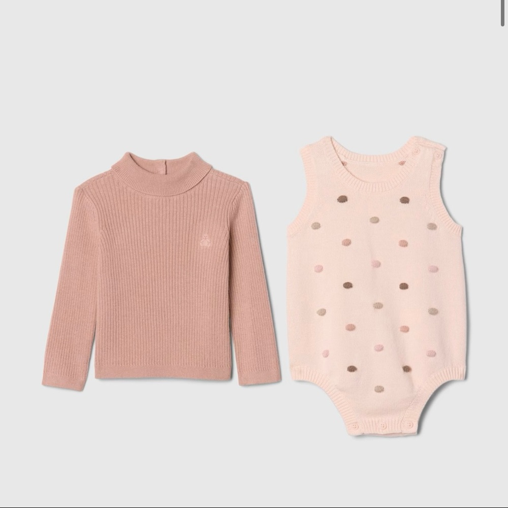 NWT Baby Gap Sweater Outfit Set Baby Pink
